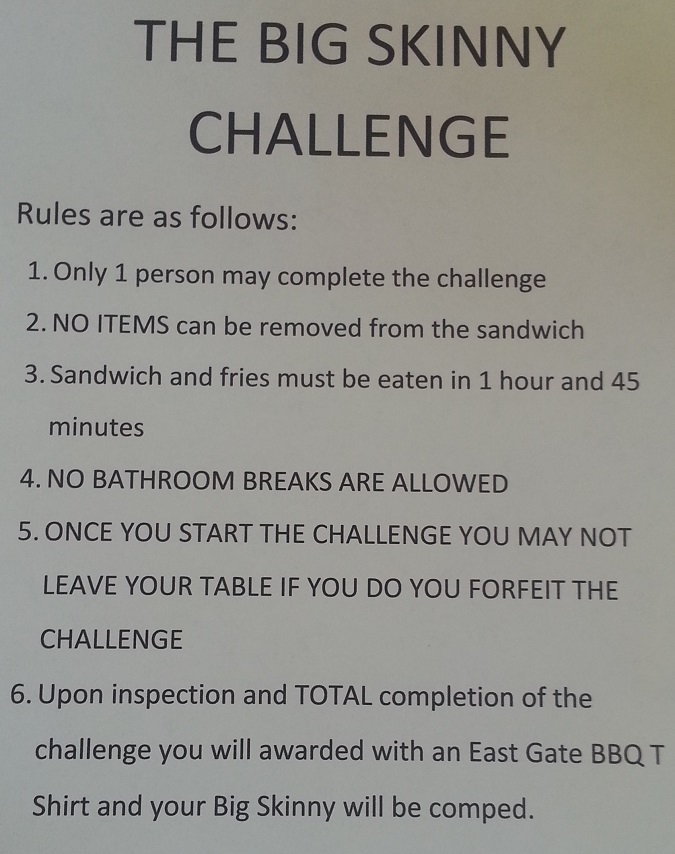 East Gate BBQ Challenge Rules