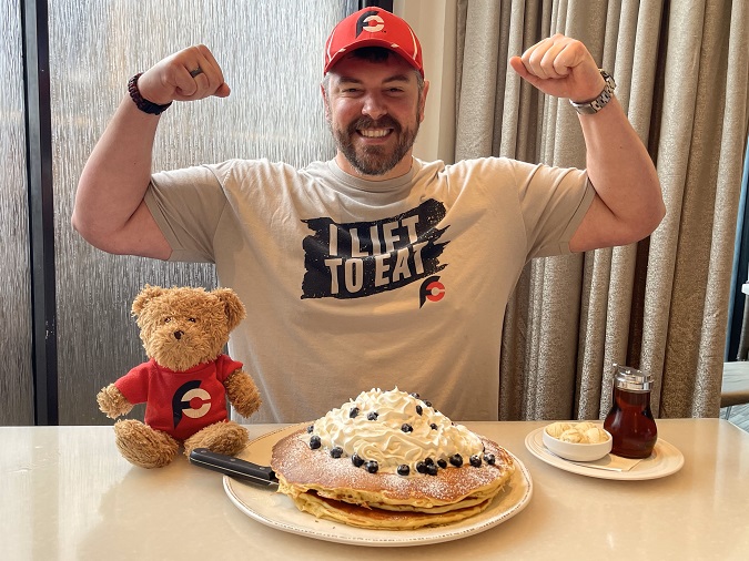 MAC 24/7 Man vs Food Pancake Challenge Honolulu Randy Santel