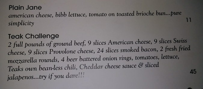 Teak Burger Challenge Description