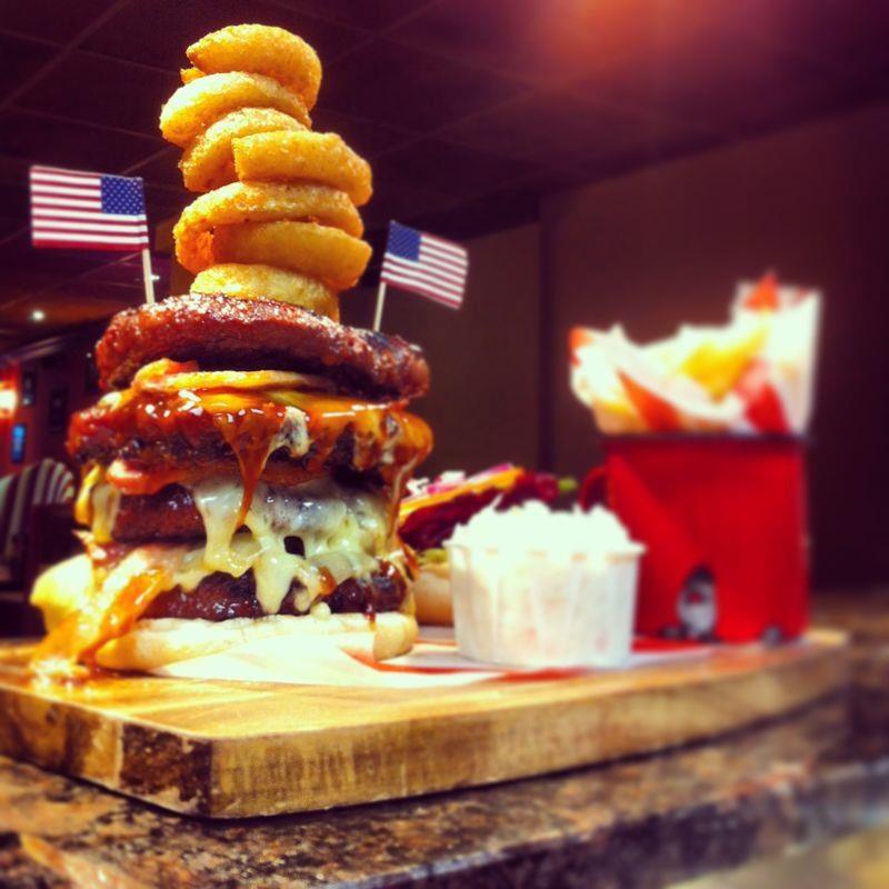 Harvey's 4x4 Burger Challenge - FoodChallenges.com - FoodChallenges.com