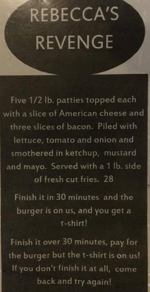 Rebecca's Revenge Burger Challenge