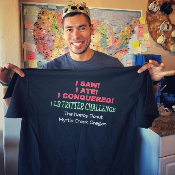 Happy Donut's 1lb Fritter Challenge Shirt