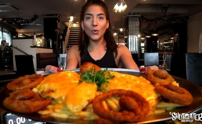 Leah Shutkever Cafe Central Park Parmo Challenge Middlesbrough UK