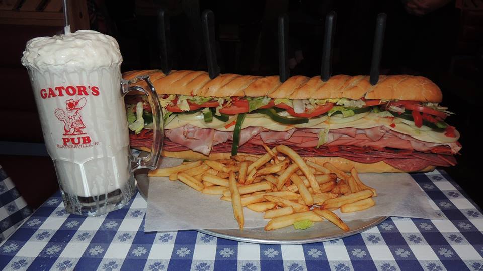Gators Pub’s Italian Combo Sandwich Challenge Slatersville Rhode Island