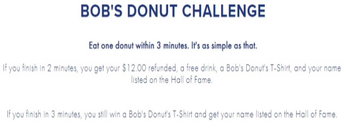 Bob's Donuts' Big Donut Challenge Rules