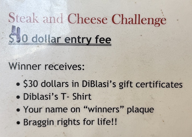 DiBlasis Subs Steak and Cheese Sandwich Challenge Advertisement