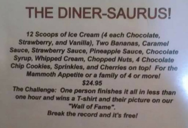 Dinersaurus Ice Cream Challenge