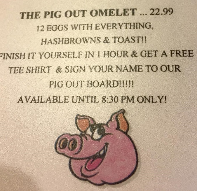Pig Out Omelet Challenge Rules