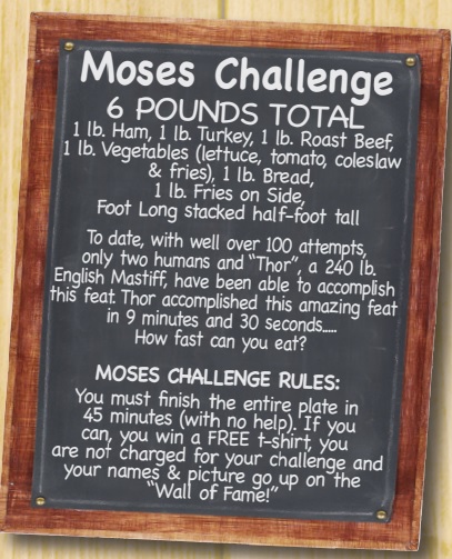 Mooney's Moses Sandwich Challenge