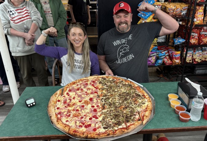 End Zone Pizza Deli 30 Inch Gridiron Pizza Challenge Katina Augusta Maine