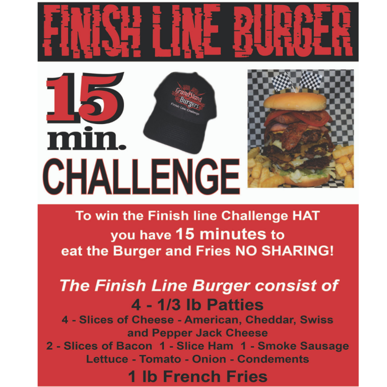 Grandstand's Finish Line Burger Challenge (Paola)