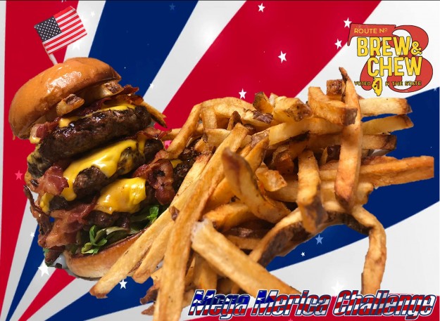 Route No. 73 Brew & Chew's Mega Merica Burger Challenge