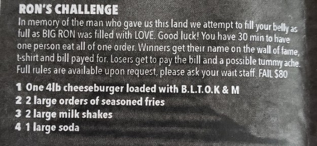Raging Bull Steakhouse's "Big Ron" Burger Challenge