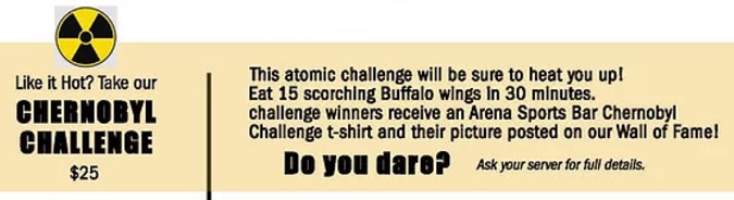 Arena Sports Bar Chernoyl Wings Challenge