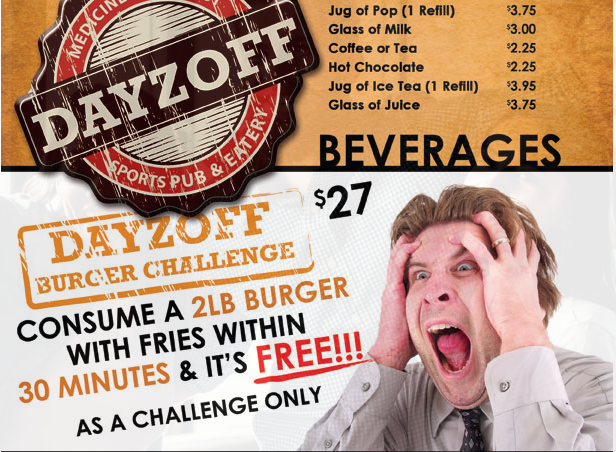 Dayzoff Burger Challenge Medicine Hat