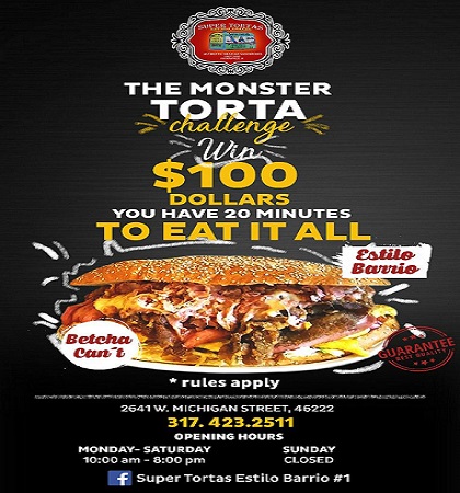 Super Torta Indy's Monster Torta Challenge Description
