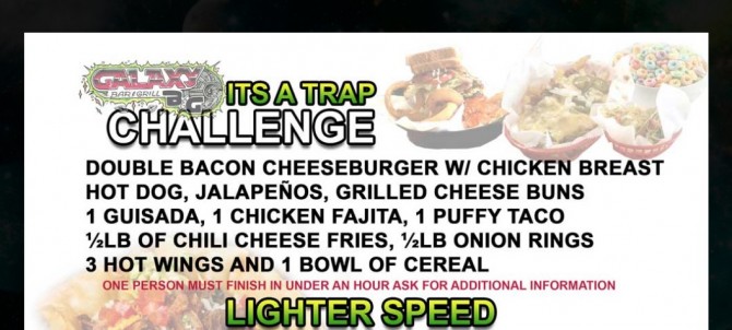 Galaxy Bar & Grill's "It's A Trap" Food Challenge Menu