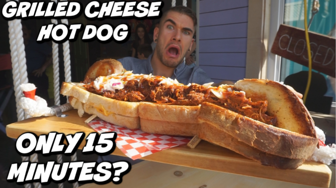Big Pappi's "Freak" Grilled Cheese Hot Dog Challenge