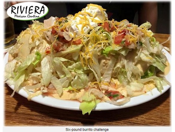 Riviera Mexican Restaurant Six-Pound Burrito Challenge