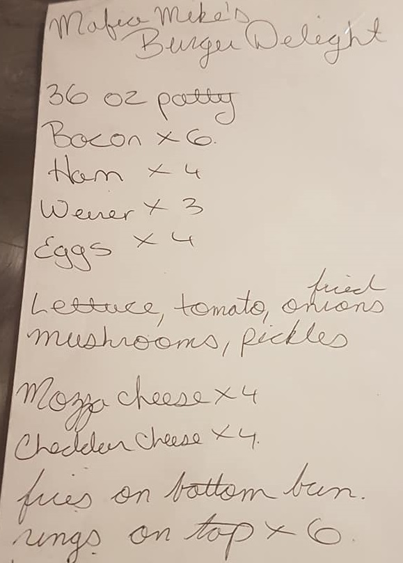 Brogan's Diner Burger Challenge Ingredients