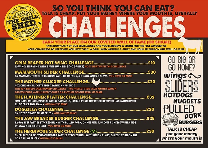 Grill Shed's Giant Man vs Food Challenges Doncaster