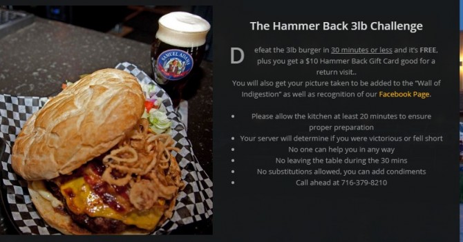 Hammer Back Bar's 3lb Cheeseburger Challenge