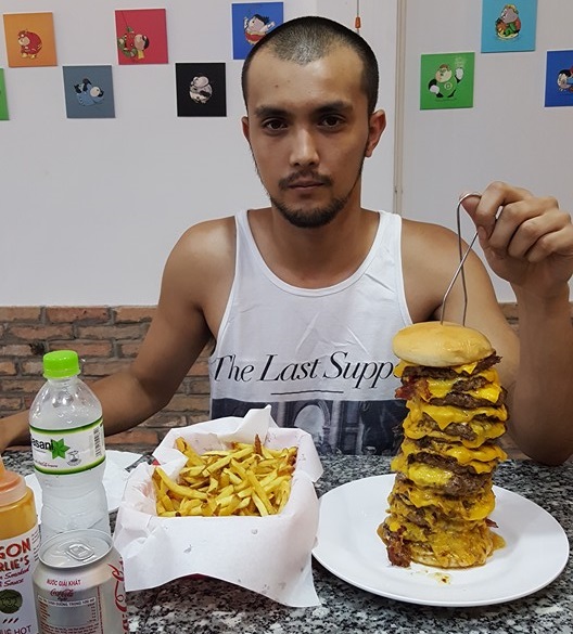 Chuck's 15 Patty Burger Challenge Ho Chi Minh Vietnam