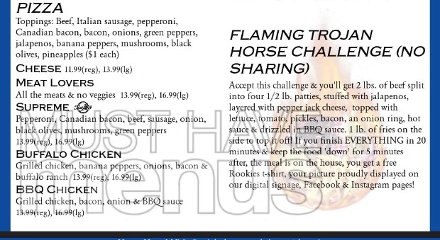 Rookies Sports Bar's Flaming Trojan Horse Burger Challenge