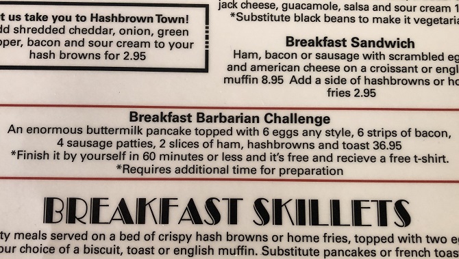 Nicollet Diiner Breakfast Challenge Description