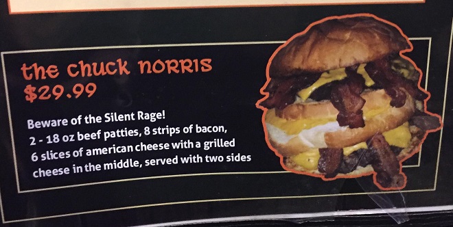 Patrick's on 3rd Chuck Norris Burger Challenge Description