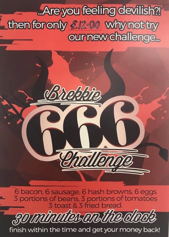 KJ's Cafe Brekkie 666 Challenge Southampton Description