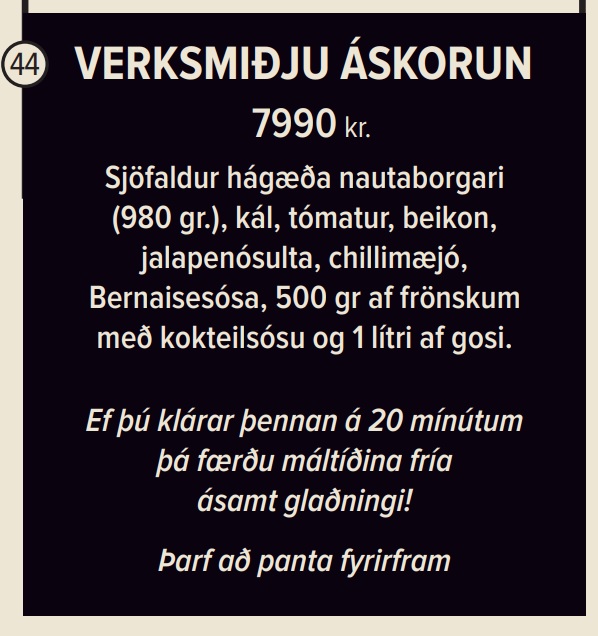 Verksmiðjan's Restaurant's Big Ben Beikon Challenge Iceland