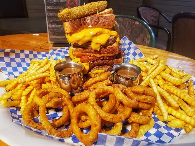 Open Range Saloon's Behemoth Burger Challenge Alberta