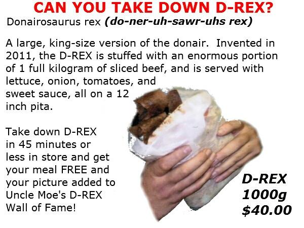 Uncle Moe's Donair Challenge Description
