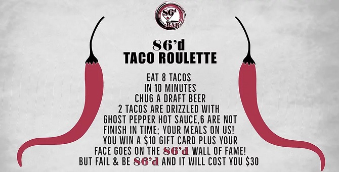 86d Taco Roulette Challenge Rules Norwich