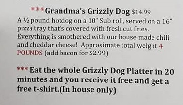 Grandma Bair's Grizzly Dog Challenge Rules Kane PA