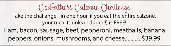 Milano Italian Restaurant Godfather Calzone Challenge Kentucky