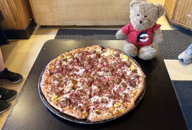 Mister Bagel Forest Ave 18 Inch Breakfast Pizza Challenge Portland Maine