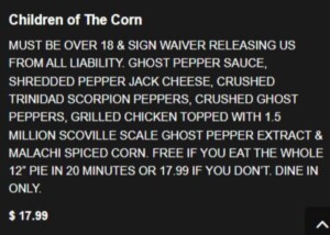 Calientes Children of the Corn Spicy Pizza Challenge Description
