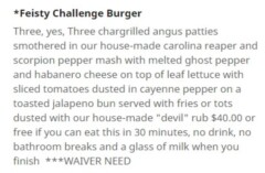 Feisty Pint's Spicy Burger Challenge Rules
