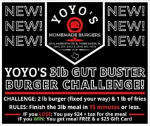 Yoyo's Gut Buster 3lb Burger Challenge