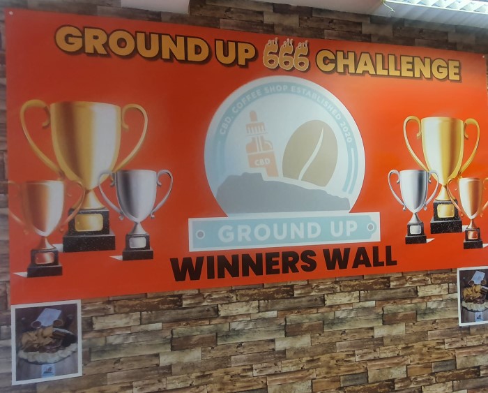 Ground Up CBD Cafe's 666 Breakfast Challenge Wall of Fame