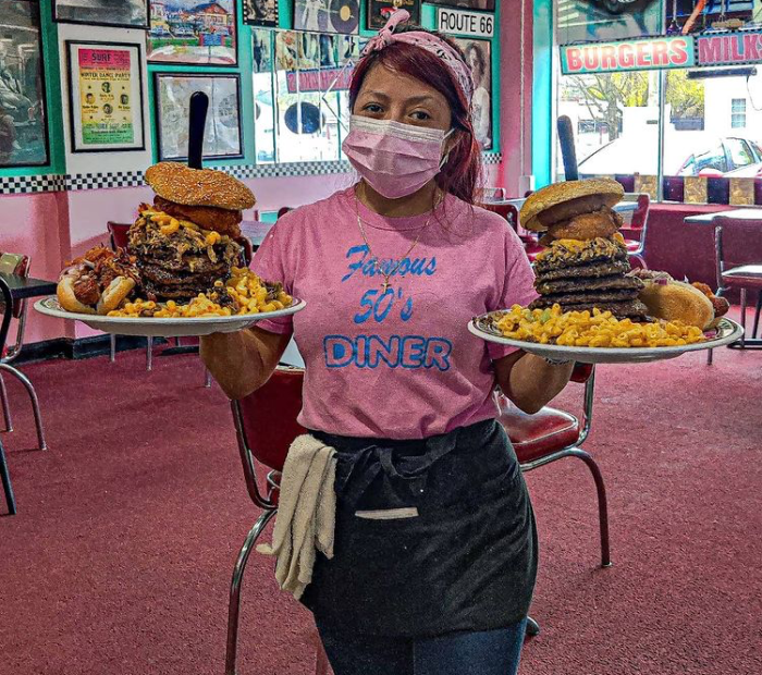 Famous 50's Burger & Hotdog Challenge