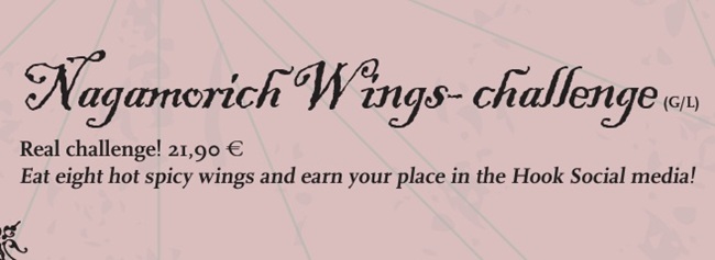 Hook Spicy Wing Challenge Finland English Menu Description