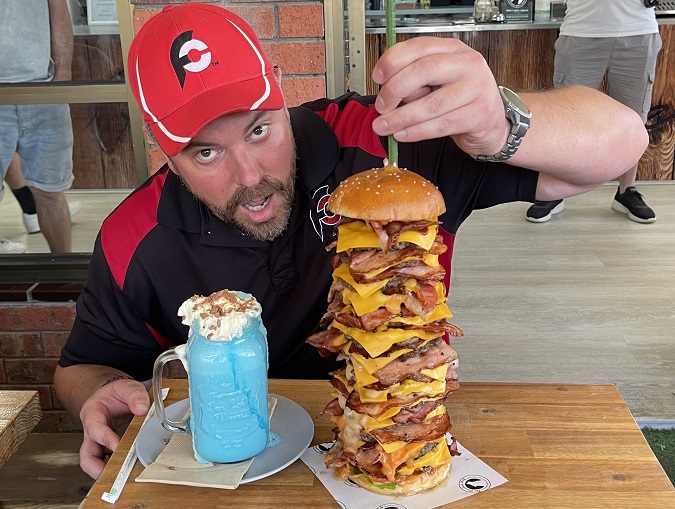 Famished Wolf Skyscraper Burger Challenge Braeside Randy Santel