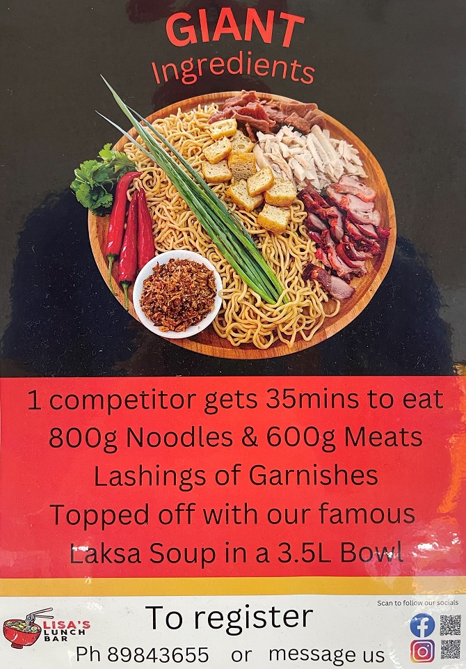 Lisa's Lunch Bar Laksa Bowl Challenge Description