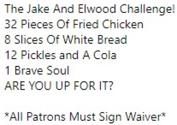Grace Meat + Three's "Jake & Elwood" Chicken Challenge Rules
