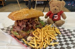 Snows Bar 7lb Sasquatch Pork Bison Burger Challenge Cedarville Michigan