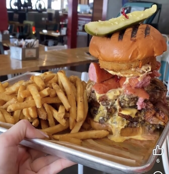Smokey and the Brisket BBQ's "Smokey-Zilla" Burger Challenge La Mesa