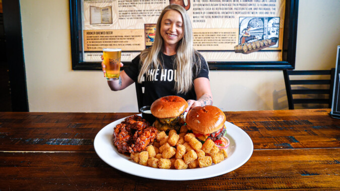 Thomas Hooker Katina Eats Kilos Big Hooker Burger Challenge Bloomfield CT